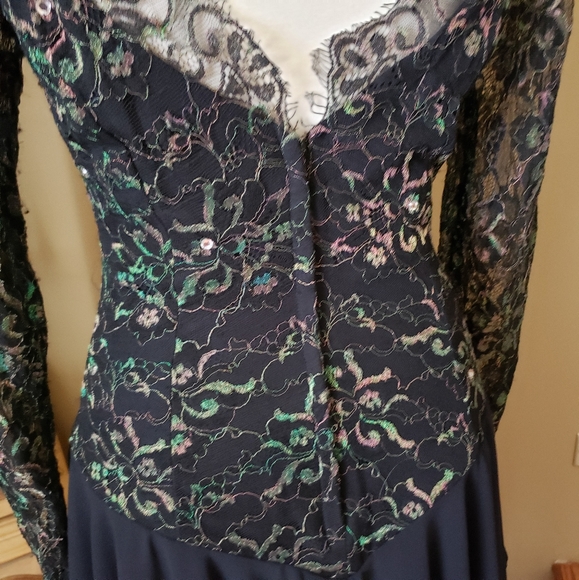 CASADEI | BLACK SEQUIN HANDKERCHIEF HEM MIDI DRESS - Picture 13 of 15